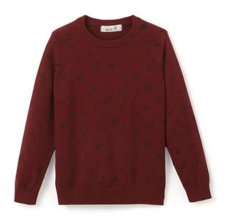 La Redoute Collections Printed Cotton Crew Neck Jumper 3-12 Years