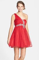 Thumbnail for your product : Sequin Hearts Single Shoulder Party Dress (Juniors)