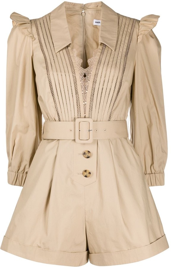 self portrait tailored crepe playsuit