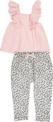 TJMAXX Infant Girls Sleeveless Ruffle Top And Pants Set, Cotton/Polyester