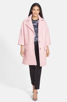 Thumbnail for your product : Pink Tartan Side Vent Oversize Wool Blend Coat