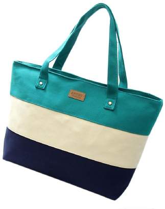 Coromose Women Canvas Zipper Handbags Portable Lunch Bag