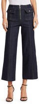 Thumbnail for your product : Cinq à Sept Azure Front High-Rise Wide-Leg Crop Jeans