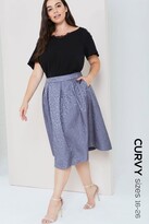 Thumbnail for your product : Girls On Film Grey Jacquard Full Midi Skirt