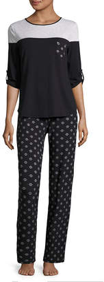 Liz Claiborne Colorblock Pant Pajama Set-Tall