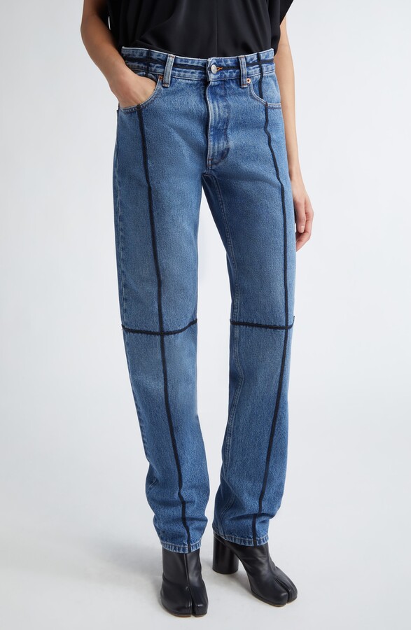 MM6 MAISON MARGIELA Contrast Seam Straight Leg Jeans