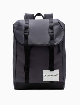 Calvin Klein embossed logo drawstring flap backpack