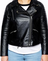 Thumbnail for your product : ASOS Curve Exclusive Leather Biker Jacket