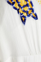 Thumbnail for your product : Antik Batik Miguel belted embroidered crinkled cotton-gauze midi dress
