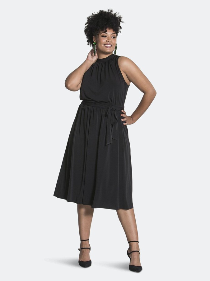 leota mindy shirred midi dress