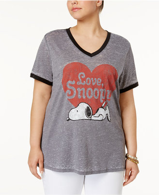 Mighty Fine Trendy Plus Size Cotton Snoopy Graphic T-Shirt