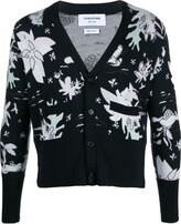 Thumbnail for your product : Thom Browne jacquard V-neck cardigan