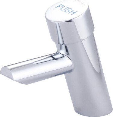 Central Brass 0357C Slow-Close Basin Metering Faucet Cold Water Indicator in Chrome