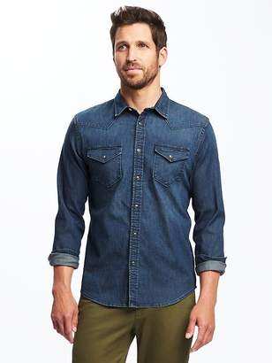 Old Navy Regular-Fit Chambray Western Shirt for Men