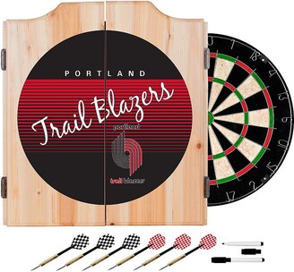 NBA Portland Trail Blazers Hardwood Classics Wood Dart Cabinet Set