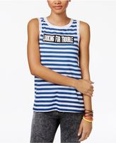 Thumbnail for your product : Mighty Fine Juniors' Trouble Striped Graphic Tank Top