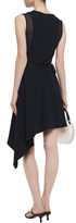 Thumbnail for your product : Claudie Pierlot Asymmetric Satin-trimmed Crepe Mini Skirt
