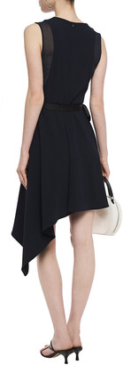 Claudie Pierlot Asymmetric Satin-trimmed Crepe Mini Skirt