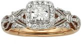 Thumbnail for your product : Diamonds & Lace Princess-Cut IGL Certified Diamond Halo Engagement Ring in 14k Rose Gold & 14k White Gold (1 ct. T.W.)