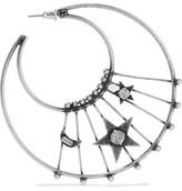 Thumbnail for your product : Dannijo Fynn Oxidized Silver-plated Swarovski Crystal Hoop Earrings
