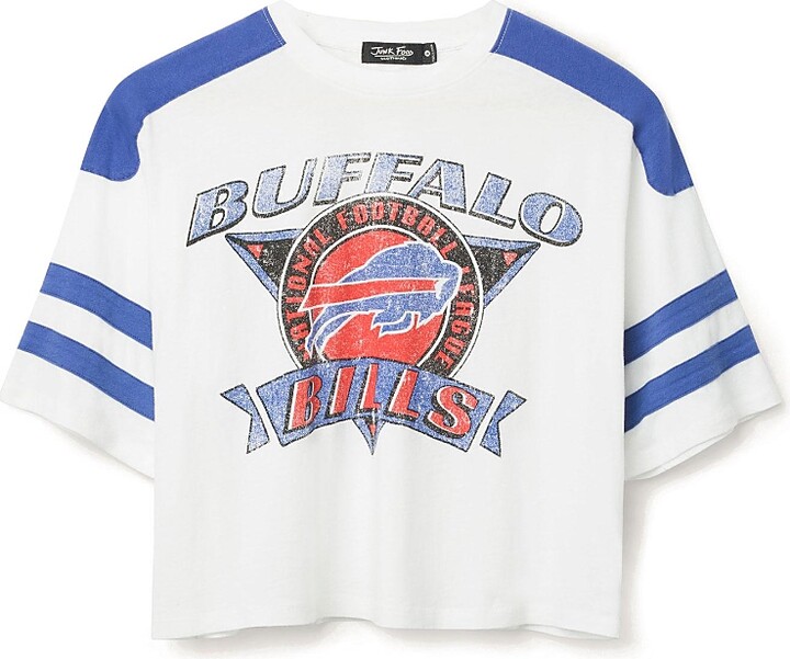 Junk Food Clothing Women's Nfl Buffalo Bills Striped Crop Tee