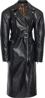 Dolce & Gabbana Women's Leather Moto Trench Coat