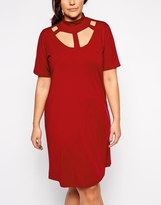Thumbnail for your product : ASOS CURVE Swing Dress with Cut Work Funnel Neck
