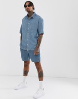 Thumbnail for your product : Bershka oversized vertical striped denim shirt co-ord