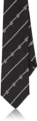 Givenchy Men's Barbwire-Embroidered Silk Necktie