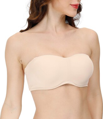 Vgplay Plus Size Strapless Bandeau Bras with Clear Straps Multiway