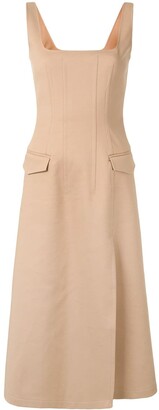 Dion Lee Contrast Stitching Fitted Waist Dress