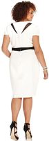 Thumbnail for your product : Trixxi Plus Size Cap-Sleeve Illusion-Trim Midi Dress