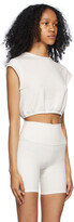 Thumbnail for your product : Alo White Dreamy Crop Short Sleeve Sport Top