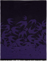 Thumbnail for your product : McQ Purple Wool Swallows Scarf