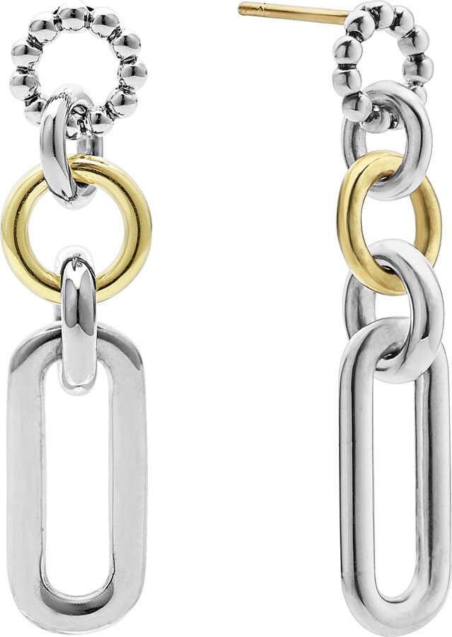 Lagos Signature Caviar Link Drop Earrings