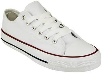 white lace up plimsolls womens