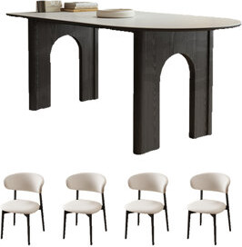 A Zoetic Home French Medieval Style Rock Slab Dining Table