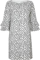 Thumbnail for your product : Wallis PETITE White Spot Print Flute Sleeve Dress