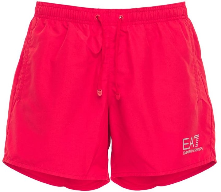 EA7 Emporio Armani Logo nylon swim shorts - ShopStyle
