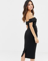 asos bardot fold wrap dress
