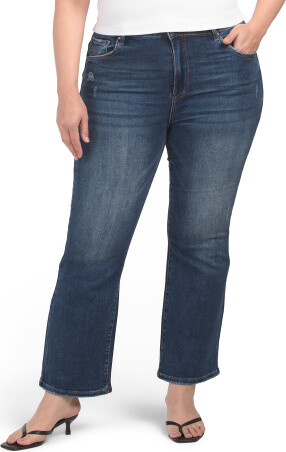 TJMAXX Plus High Rise Flare Ankle Jeans For Women, Spandex/Cotton/Polyester