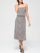Thumbnail for your product : Very Bardot Channel Waist Jersey Midi Dress - Animal