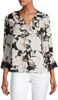 Thumbnail for your product : Karl Lagerfeld Paris Lace Ruffle Front Blouse