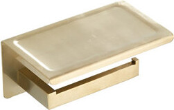 Everly Quinn Multipurpose Stainless Steel Toilet Paper Holder With Phone Tray - Polished Gold Finish