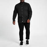 Thumbnail for your product : River Island Big and Tall black muscle fit denim shirt