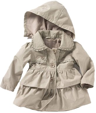 EGELEXY Baby Toddler Girls Fall Winter Trench Coat Wind Hooded Jacket Kids Outerwear 90-2Years