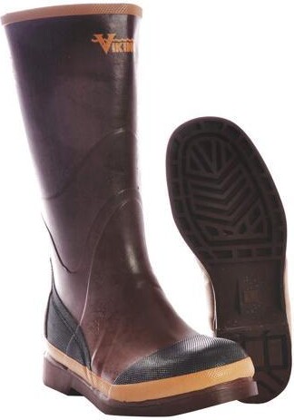 Viking VW29-6 Unisex R) Tall Rubber Boots, Plain Toe, 16' Height, Brown,
