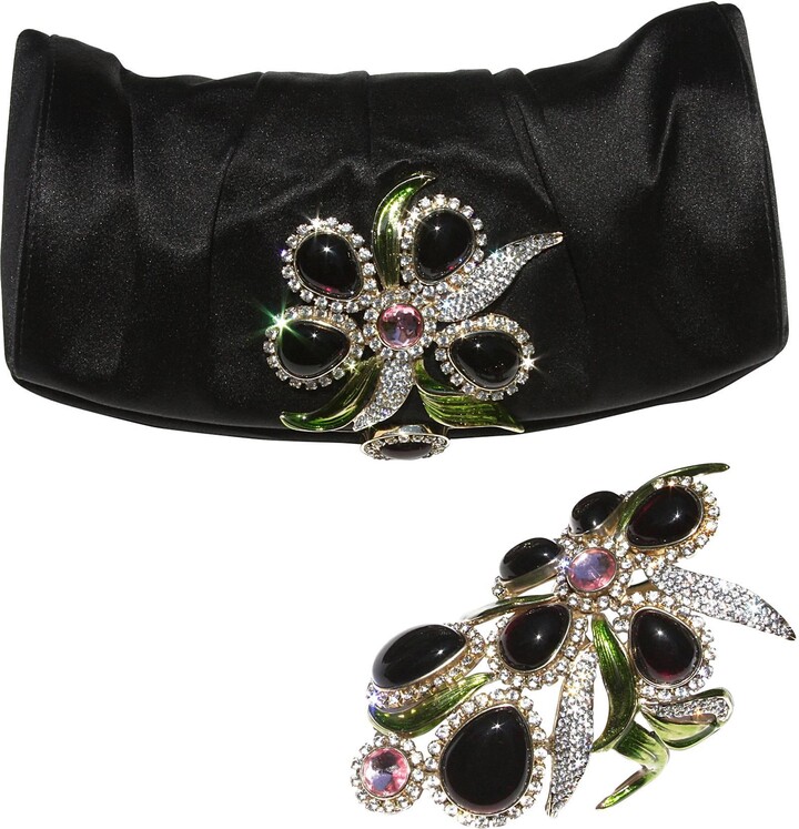 Saint Laurent New Tom Ford For S/s 2004 Crystal Wide Bracelet And Clutch