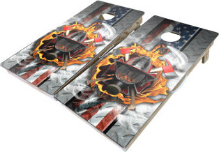 West Georgia Cornhole Firefighter Custom 10 Piece Cornhole Set