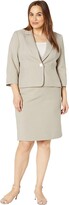 Thumbnail for your product : Le Suit Women's 1 Button Notch Collar Glazed Melange Skirt Suit Set